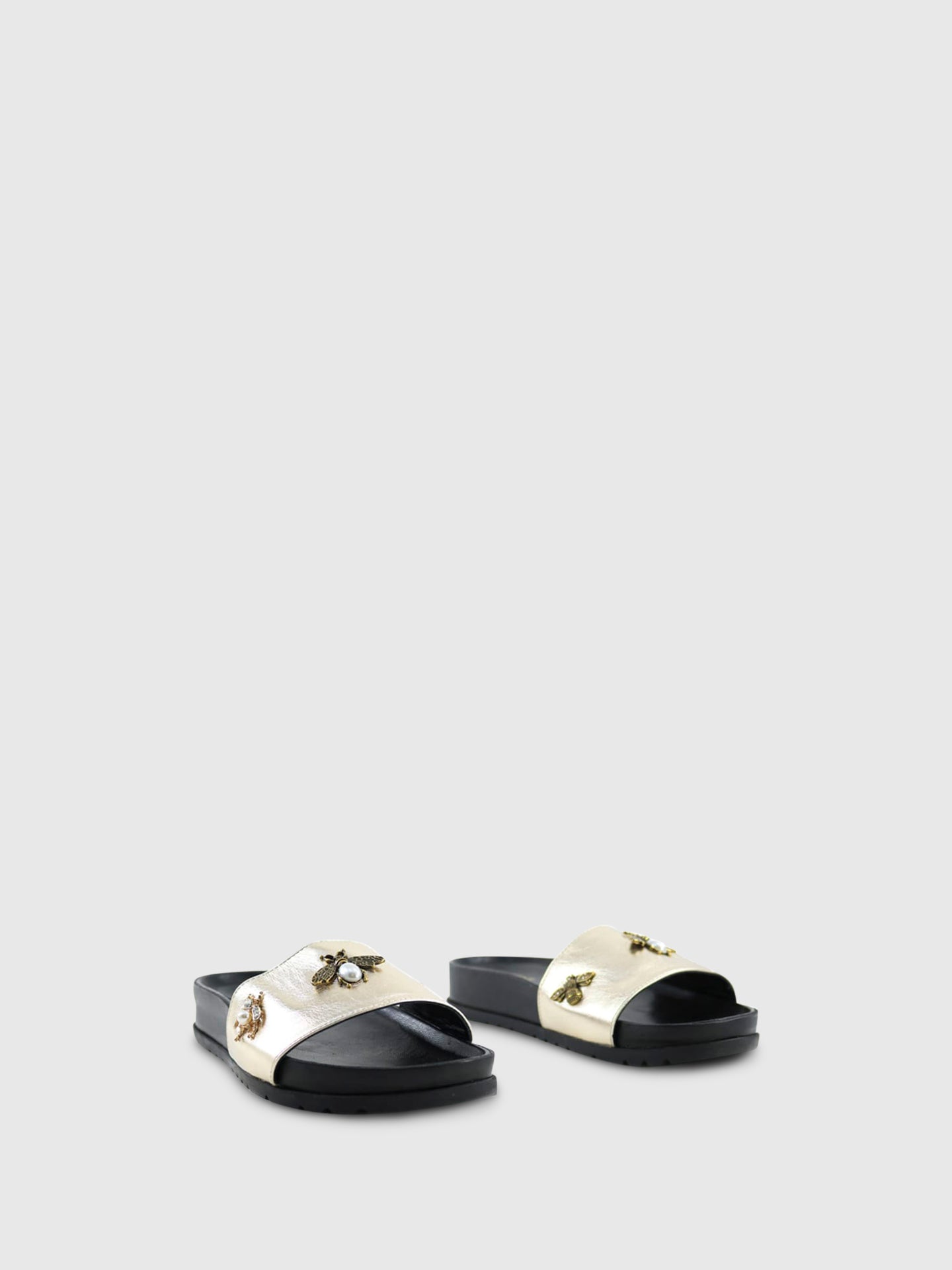 PARODI SHOES Mules com Apliques 53/1875BLACK/GOLD Gold